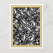 Life Zitat Black Paisley Postcard - Adiela Akoo Postkarte (Vorderseite)
