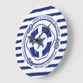 Lifebuoy And Starfish Große Wanduhr (Winkel)