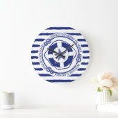 Lifebuoy And Starfish Große Wanduhr (Zuhause)