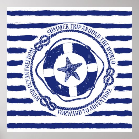 Lifebuoy And Starfish Poster (Vorne)