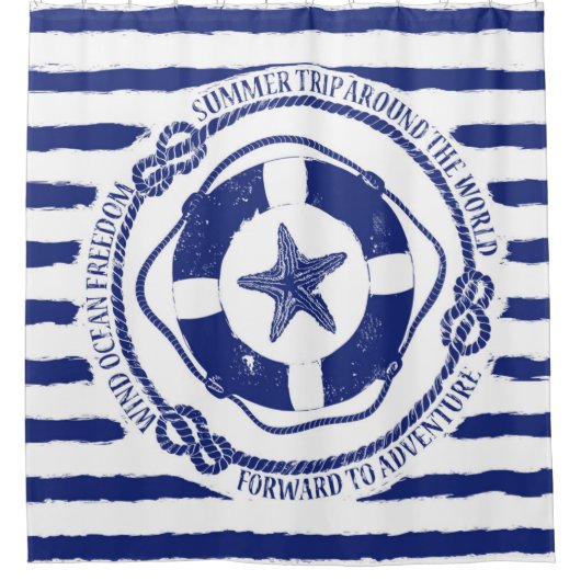 Lifebuoy und Starfish Duschvorhang (Vorderseite)