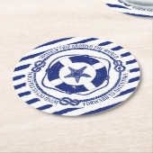 Lifebuoy und Starfish Runder Pappuntersetzer (Angewinkelt)