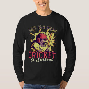 Lifegame Cricket Ernsthafter Cricket-Spieler T-Shirt