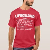 Lifeguard Noun zertifizierte Mitglieder der Strand T-Shirt (Vorderseite)