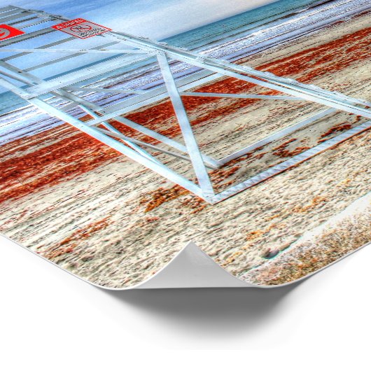 Lifeguard Strandstuhl Poster Print Newport (Ecke)