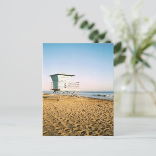 Lifeguard Tower in Santa Cruz Postkarte (Stehend Vorderseite)