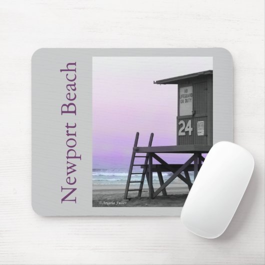 Lifeguard Tower Newport Beach Mousepad (Mit Mouse)