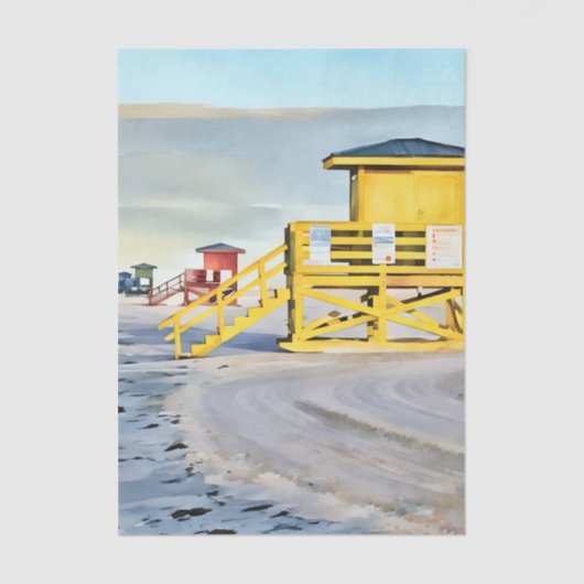 Lifeguard towers Siesta Key Beach Tissue Paper Seidenpapier (Vorderseite)