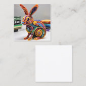 Lifelike Beautiful Paper Quilling Rabbit Telefonnummerkarte (Vorne/Hinten)