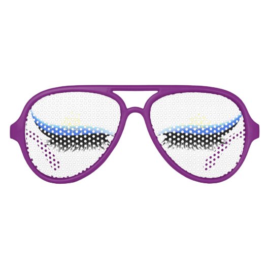 Lifelike Closed Eyes Eyelashes Blaues Auge Schatte Partybrille (Vorderseite)