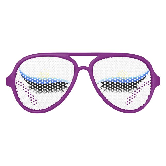 Lifelike Closed Eyes Eyelashes Blaues Auge Schatte Partybrille (Vorderseite)