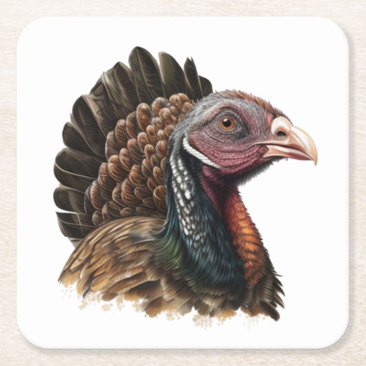 Lifelike Turkey Napkins Rechteckiger Pappuntersetzer (Vorderseite)