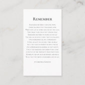 LifeOne Foto Erinnerung Visitenkarte (Rückseite)