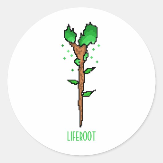 Liferoot-Zauberstab Fantasywaffe Runder Aufkleber (Vorderseite)