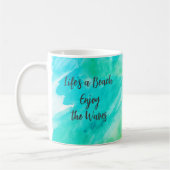 Life's a Beach Genießen Sie das Waves Blue Texture Kaffeetasse (Links)