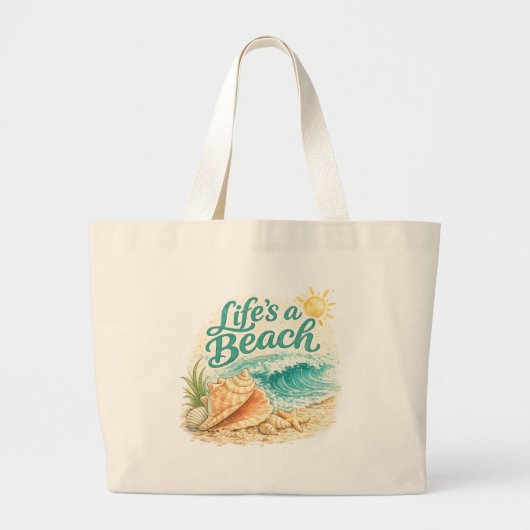 Life's A Beach Jumbo Stoffbeutel (Vorne)