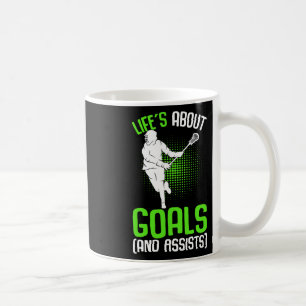Life's About Goals Lacrosse Player Youth Men Boys Kaffeetasse