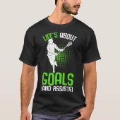 Life's About Goals Lacrosse Player Youth Men Boys T-Shirt (Vorderseite)