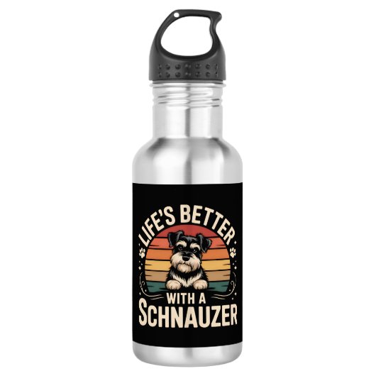 Life's Better With A Schnauzer Edelstahlflasche (Vorderseite)