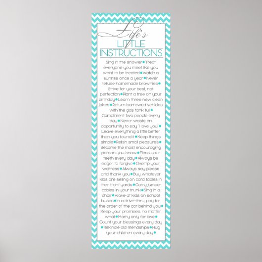 Lifes Little Instructions (aqua) Poster (Vorne)