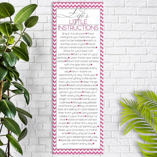 Lifes Little Instructions (pink) Poster