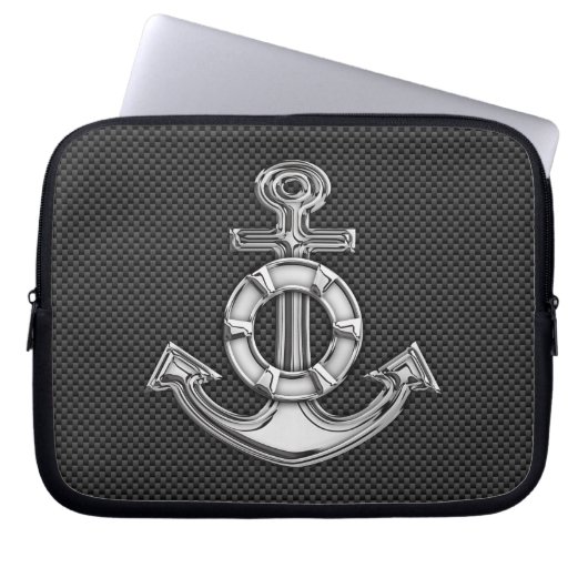 Lifesaver-Anker auf Carbon Fiber Style-Dekoration Laptopschutzhülle (Vorderseite)