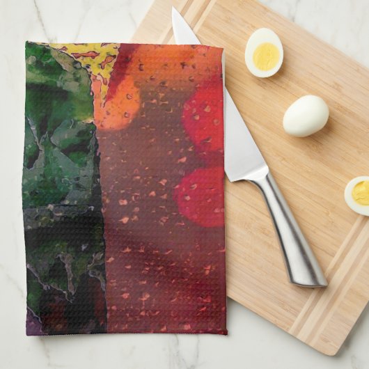 Lifesaver Cactus through a Rainy Window Geschirrtuch (Viertel Falte)