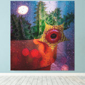 Lifesaver Cactus through a Rainy Window Leinwanddruck (Insitu (Holzboden))