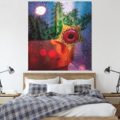 Lifesaver Cactus through a Rainy Window Leinwanddruck (Insitu (Schlafzimmer))