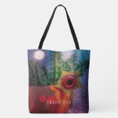 Lifesaver Cactus through a Rainy Window Tasche (Rückseite)