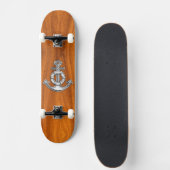 Lifesaver Chrome Anchor auf Teak Veneer Stile Skateboard (Vorne)