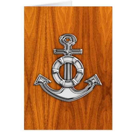 Lifesaver Chrome Like Anchor on Teak Veneer (Vorne)