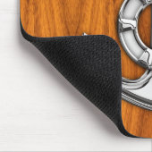 Lifesaver Chrome Style Anchor auf Teak Veneer Mousepad (Ecke)