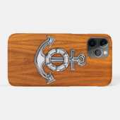 Lifesaver Steel Anchor auf Teak Veneer Case-Mate iPhone Hülle (Rückseite (Horizontal))