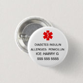 Lifesaving Medical Alert Emergency Details Button (Vorne & Hinten)
