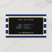 Lifestyle Blogger Social Media Blue White Floral Visitenkarte (Rückseite)