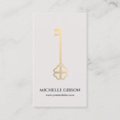 Lifestyle Gold Key Foto Light Sand Visitenkarte (Vorderseite)