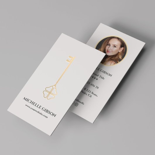 Lifestyle Gold Key Foto Light Sand Visitenkarte