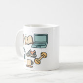 Lifestyle Icons Tasse - Kaffee, Studium, Fitness & (Vorderseite Links)