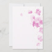 Lifetime Butterfliegen Romantisches rosa Brautpart Einladung (Rückseite)