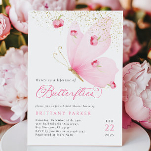 Lifetime Butterflies Bridal Dusche Einladung