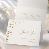 Lifetime Butterflies Elfenbein Gold Fold Brautpart Dankeskarte