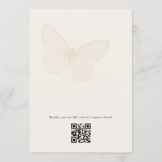 Lifetime of Butterflies QR Code Bridal Shower Einladung (Rückseite)