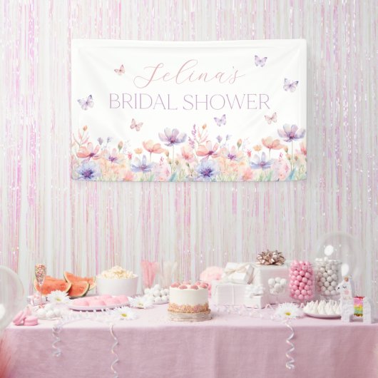 Lifetime of Butterflies Wildflower Bridal Shower Banner (Party)