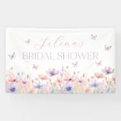 Lifetime of Butterflies Wildflower Bridal Shower Banner (Horizontal)