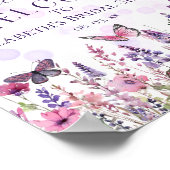 Lifetime of Butterflies Wildflowers Party Welcome Poster (Ecke)
