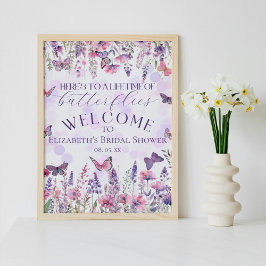 Lifetime of Butterflies Wildflowers Party Welcome Poster