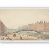 Liffey Bridge in Dublin von Samuel Frederick Broca Aufkleber (Vorderseite)