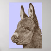 liflike drawing of cute donkey poster (Vorne)