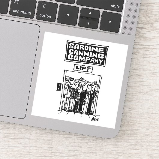 Lift Aufzug in einer sardischen Canning Factory. F Aufkleber (Detail)